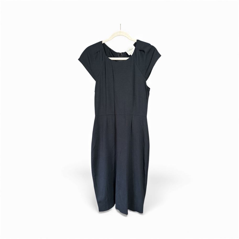 Kate Spade Black Ponte Cap Sleeve Sheath Dress Size 8